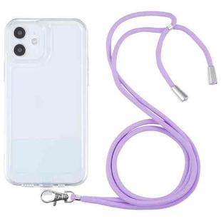 For iPhone 11 Lanyard Transparent TPU Phone Case (Purple)