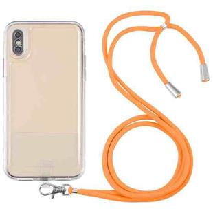 For iPhone X / XS Lanyard Transparent TPU Phone Case(Orange)