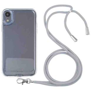 For iPhone XR Lanyard Transparent TPU Phone Case(Grey)