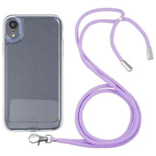 For iPhone XR Lanyard Transparent TPU Phone Case(Purple)