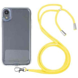For iPhone XR Lanyard Transparent TPU Phone Case(Yellow)