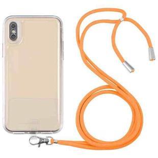 For iPhone XS Max Lanyard Transparent TPU Phone Case(Orange)