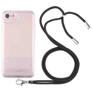 For iPhone SE 2022 / SE 2020 / 8 / 7 Lanyard Transparent TPU Phone Case(Black)