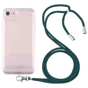 For iPhone SE 2022 / SE 2020 / 8 / 7 Lanyard Transparent TPU Phone Case(Deep Green)