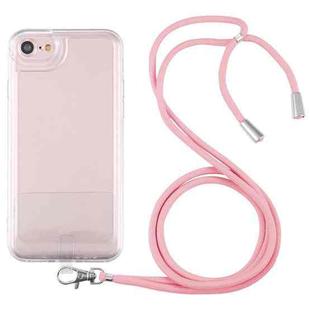 For iPhone SE 2022 / SE 2020 / 8 / 7 Lanyard Transparent TPU Phone Case(Pink)