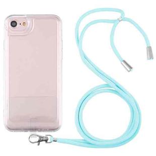 For iPhone SE 2022 / SE 2020 / 8 / 7 Lanyard Transparent TPU Phone Case(Sky Blue)