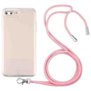 Lanyard Transparent TPU Phone Case For iPhone 7 Plus / 8 Plus(Pink)