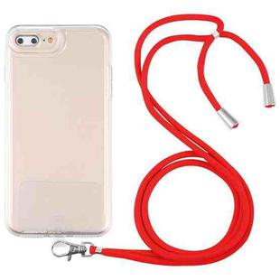 Lanyard Transparent TPU Phone Case For iPhone 7 Plus / 8 Plus(Red)