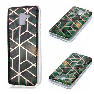 For Galaxy J6 (2018) Plating Marble Pattern Soft TPU Protective Case(Green)