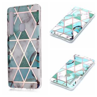 For Galaxy A9 (2018) / A9s Plating Marble Pattern Soft TPU Protective Case(Green White)