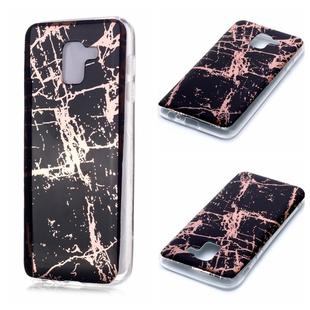 For Galaxy A6 (2018) Plating Marble Pattern Soft TPU Protective Case(Black Gold)