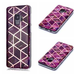 For Galaxy S9 Plating Marble Pattern Soft TPU Protective Case(Purple)