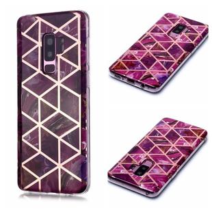 For Galaxy S9+ Plating Marble Pattern Soft TPU Protective Case(Purple)