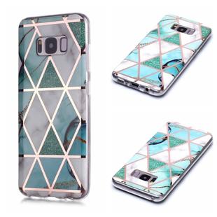 For Galaxy S8 Plating Marble Pattern Soft TPU Protective Case(Green White)