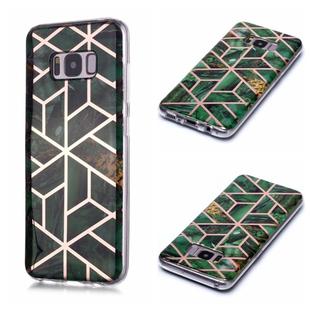 For Galaxy S8+ Plating Marble Pattern Soft TPU Protective Case(Green)