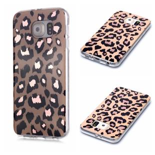 For Galaxy S6 edge Plating Marble Pattern Soft TPU Protective Case(Leopard)