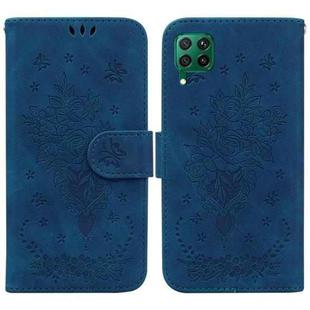 For Huawei P40 Lite / nova 6 SE / nova 7i Butterfly Rose Embossed Leather Phone Case(Blue)