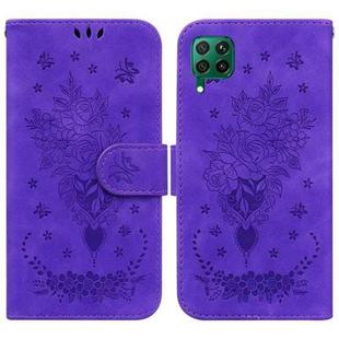 For Huawei P40 Lite / nova 6 SE / nova 7i Butterfly Rose Embossed Leather Phone Case(Purple)