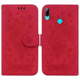 For Huawei P Smart 2019 / Honor 10 Lite Butterfly Rose Embossed Leather Phone Case(Red)