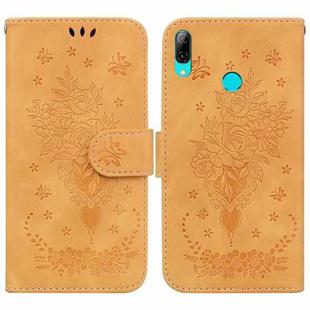 For Huawei P Smart 2019 / Honor 10 Lite Butterfly Rose Embossed Leather Phone Case(Yellow)