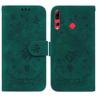 For Huawei P Smart+ 2019 / Enjoy 9s Butterfly Rose Embossed Leather Phone Case(Green)