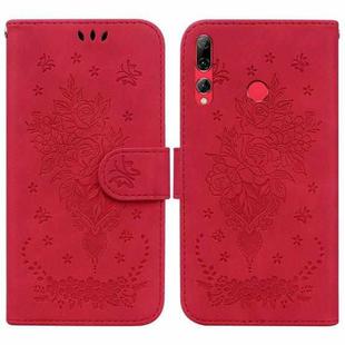 For Huawei P Smart+ 2019 / Enjoy 9s Butterfly Rose Embossed Leather Phone Case(Red)