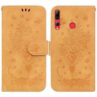 For Huawei P Smart+ 2019 / Enjoy 9s Butterfly Rose Embossed Leather Phone Case(Yellow)