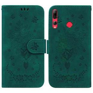 For Huawei P Smart Z / Y9 Prime 2019 Butterfly Rose Embossed Leather Phone Case(Green)