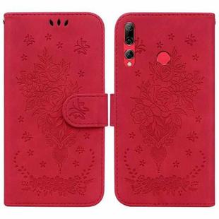 For Huawei P Smart Z / Y9 Prime 2019 Butterfly Rose Embossed Leather Phone Case(Red)