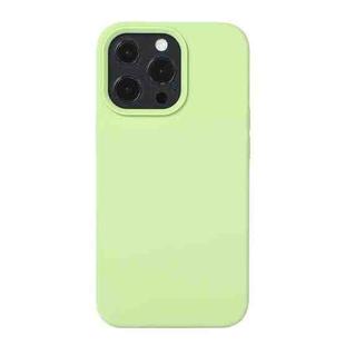 For iPhone 14 Pro Liquid Silicone Phone Case (Matcha Green)