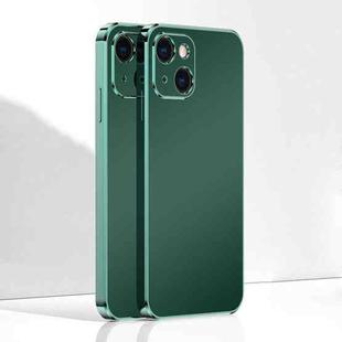 Ultra Thin Electroplated Frosted TPU Phone Case For iPhone 13(Dark Green)