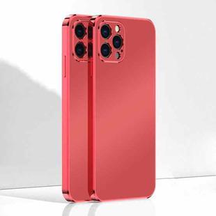 Ultra Thin Electroplated Frosted TPU Phone Case For iPhone 13 Pro(Red)