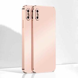 Ultra Thin Electroplated Frosted TPU Phone Case For iPhone XS(Pink)