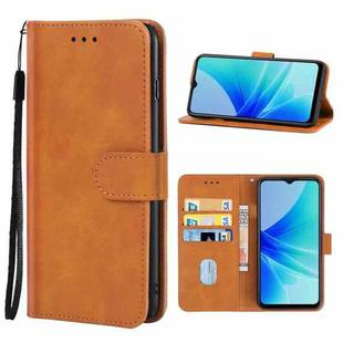 For OPPO A57 4G Leather Phone Case(Brown)