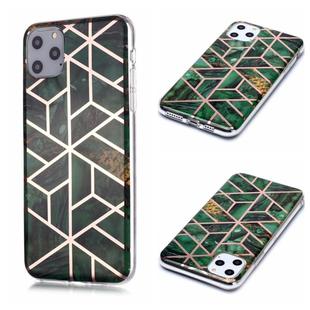 For iPhone 11 Pro Max Plating Marble Pattern Soft TPU Protective Case(Green)