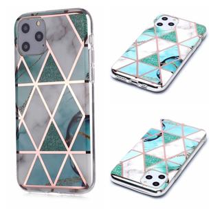 For iPhone 11 Pro For  iPhone 11 Pro Plating Marble Pattern Soft TPU Protective Case(Green White)