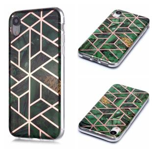 For iPhone XR Plating Marble Pattern Soft TPU Protective Case(Green)