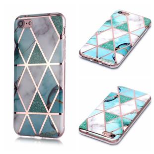 For iPhone 7 / 8 Plating Marble Pattern Soft TPU Protective Case(Green White)