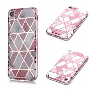 For iPhone 6 Plus / 6s Plus Plating Marble Pattern Soft TPU Protective Case(Pink)