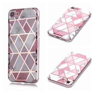 For iPhone 6 / 6s Plating Marble Pattern Soft TPU Protective Case(Pink)