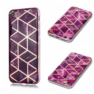 For iPhone 6 / 6s Plating Marble Pattern Soft TPU Protective Case(Purple)