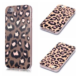 For iPhone 5 & 5s & SE Plating Marble Pattern Soft TPU Protective Case(Leopard)