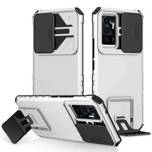For vivo V23e / S10e 5G Stereoscopic Holder Sliding Camshield Phone Case(White)