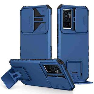 For vivo V23e / S10e 5G Stereoscopic Holder Sliding Camshield Phone Case(Blue)