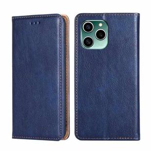 For Honor 60 SE Gloss Oil Solid Color Magnetic Flip Leather Phone Case(Blue)