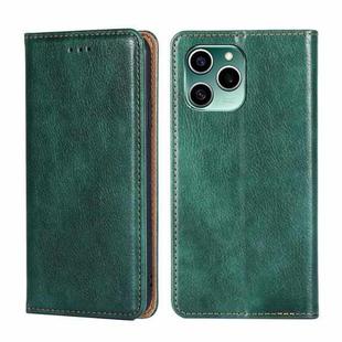 For Honor 60 SE Gloss Oil Solid Color Magnetic Flip Leather Phone Case(Green)
