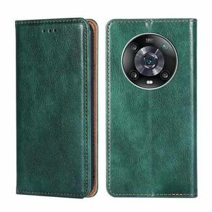 For Honor Magic4 Pro Gloss Oil Solid Color Magnetic Flip Leather Phone Case(Green)