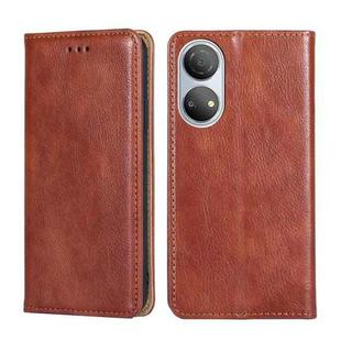 For Honor Play 30 Plus Gloss Oil Solid Color Magnetic Flip Leather Phone Case(Brown)