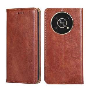 For Honor X30 Gloss Oil Solid Color Magnetic Flip Leather Phone Case(Brown)