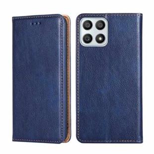 For Honor X30i Gloss Oil Solid Color Magnetic Flip Leather Phone Case(Blue)
